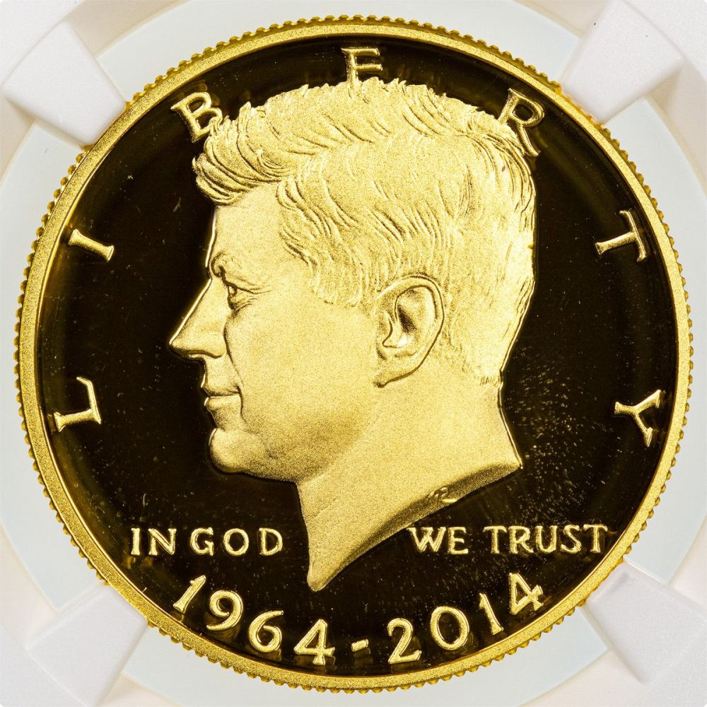 50th Anniversary 2014-W 3/4oz Gold Kennedy Half Dollar PF70 Ultra Cameo